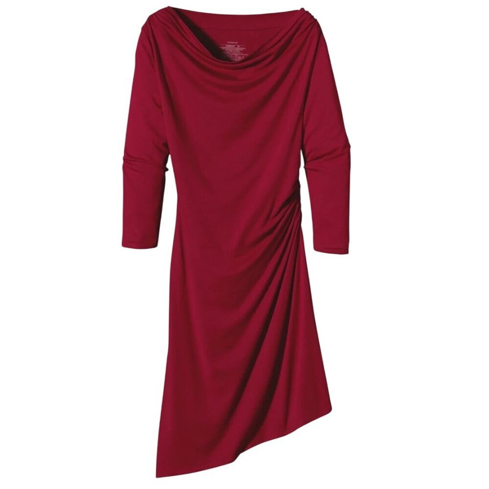 Patagonia seabreaks dress Asymmetrical Draped Neck 3/4 Sleeve Dress M Organic - Picture 2 of 10